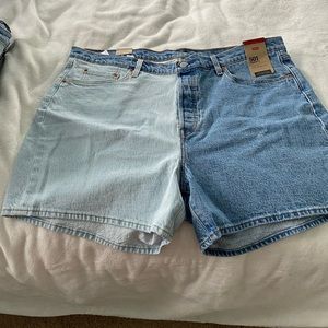 Levi’s 501 two tone jean shorts